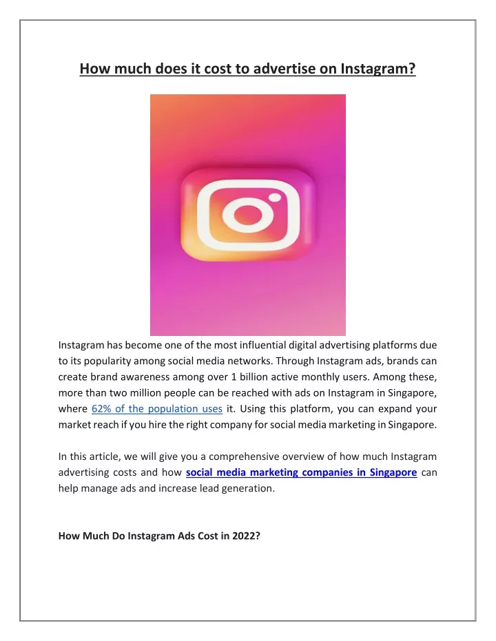 how much does it cost to advertise on instagram