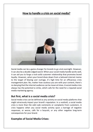 How to handle a crisis on social media?