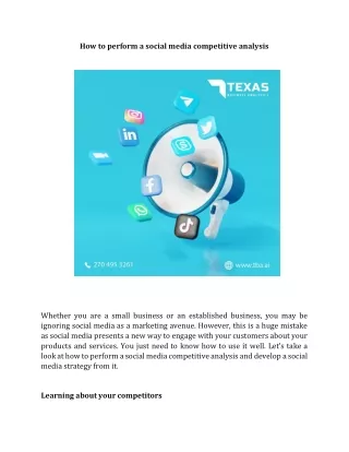 how to perform a social media competitive analysis