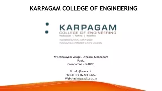Best Engineering College - Karpagam College of Engineering