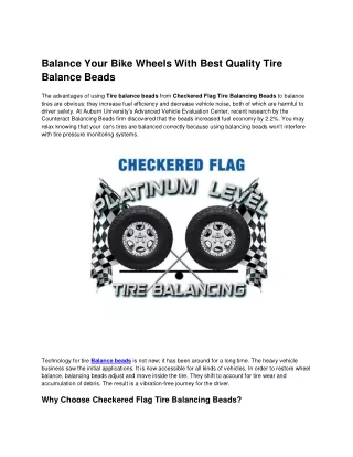 Tire beads| Checkered Flag Tire Balance Beads