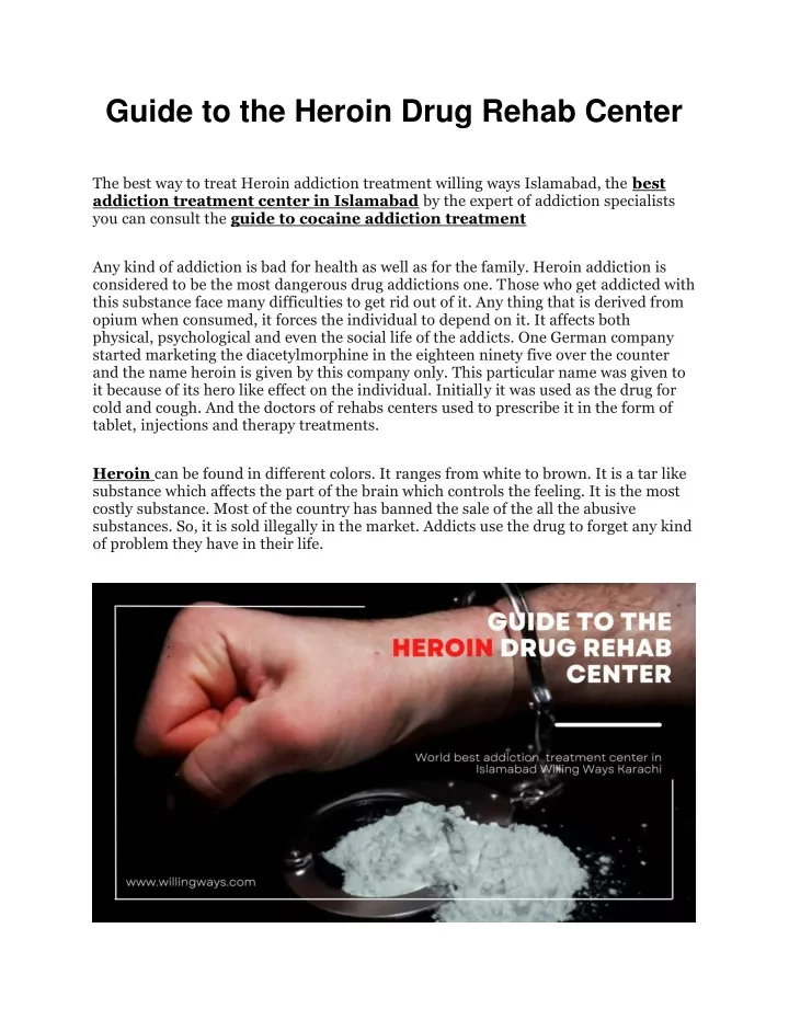 guide to the heroin drug rehab center