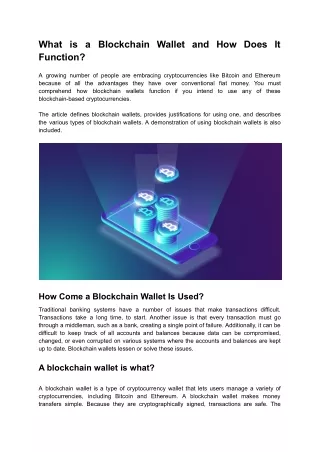 What is a Blockchain Wallet