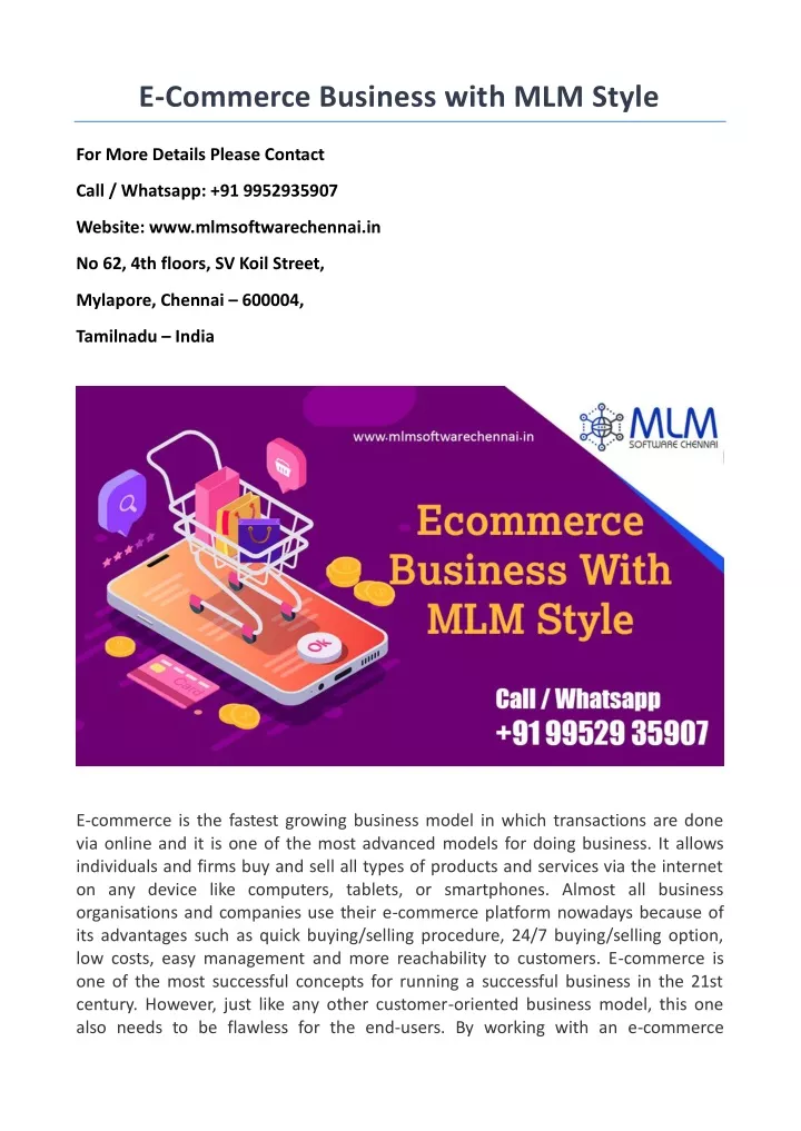 e commerce business with mlm style