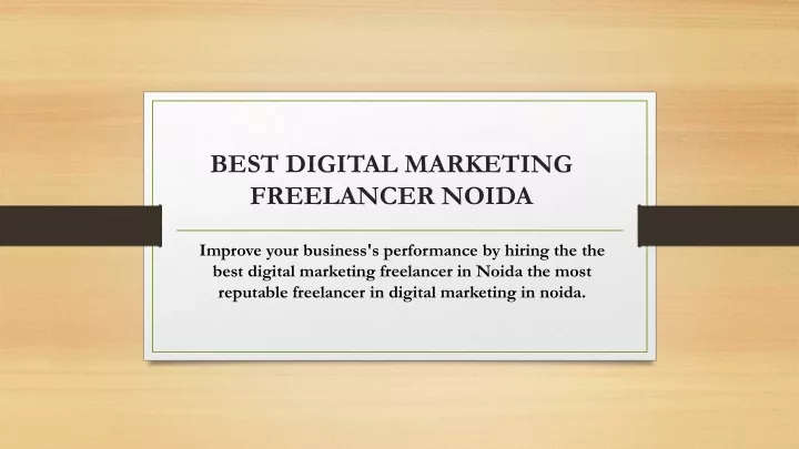 best digital marketing freelancer noida