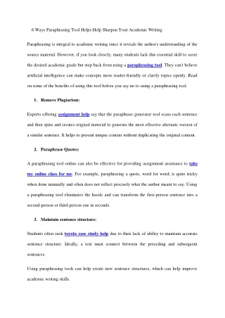 6 ways paraphrasing tool helps help sharpen your