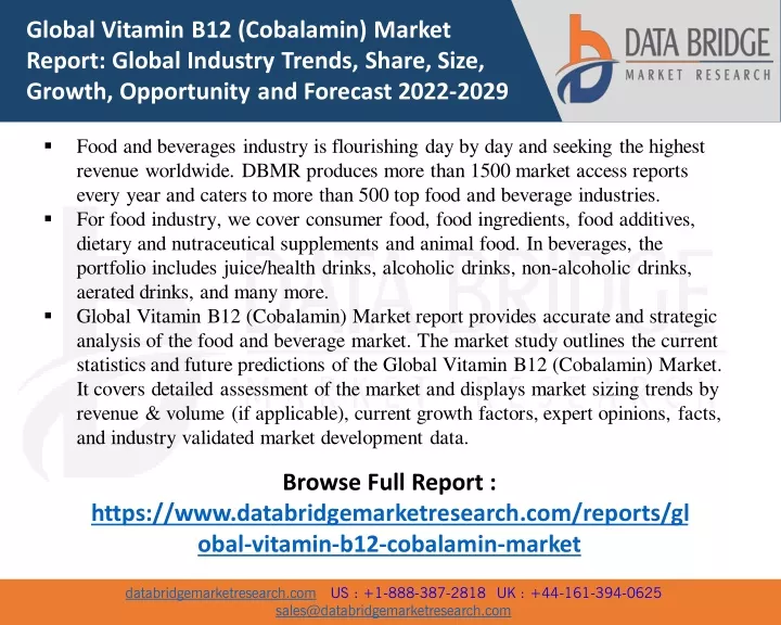 global vitamin b12 cobalamin market report global