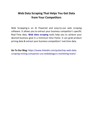 web data scraping that helps you get data from