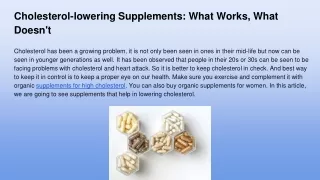 cholesterol lowering supplements what works what doesn t