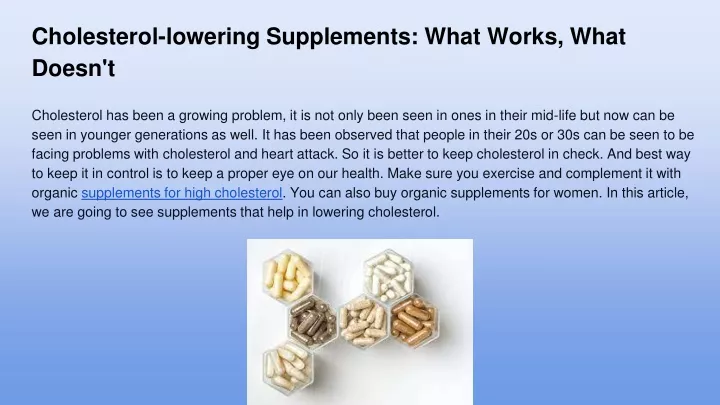 cholesterol lowering supplements what works what doesn t