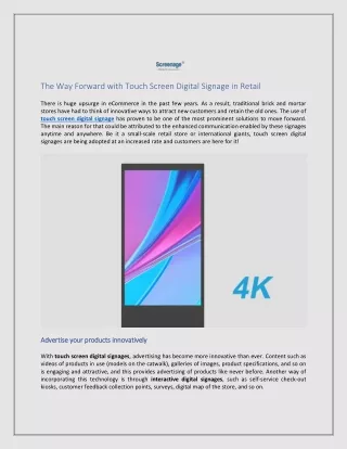 the way forward with touch screen digital signage