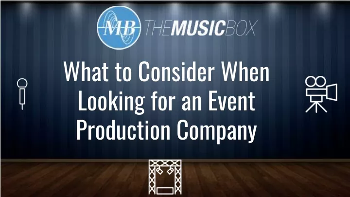 what to consider when looking for an event