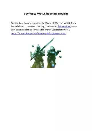 buy wow wotlk boosting services