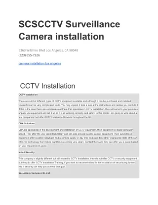 scscctv surveillance camera installation