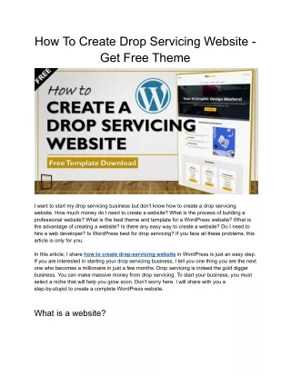 how to create drop servicing website get free