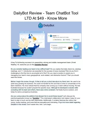 dailybot review team chatbot tool ltd at 49 know