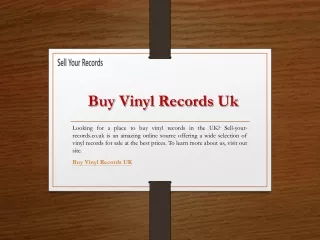 Buy Vinyl Records Uk  Sell-your-records.co.uk