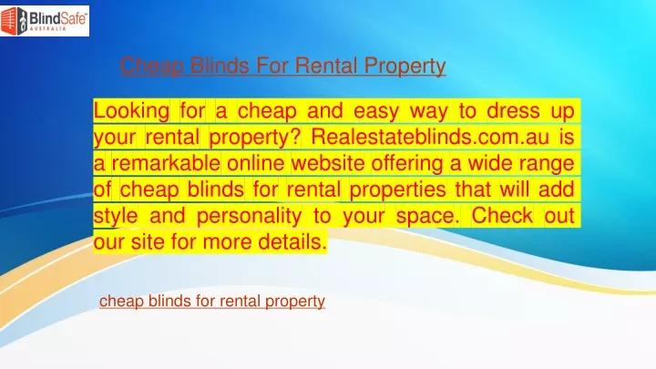 cheap blinds for rental property