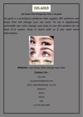 eye drops that change eye color isis gold