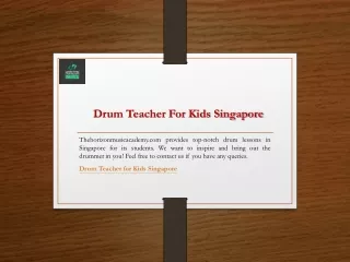 Drum Teacher For Kids Singapore  Thehorizonmusicacademy.com