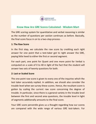 know how are gre scores calculated wisdom mart