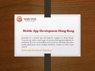 Mobile App Development Hong Kong  Vwavyos.com
