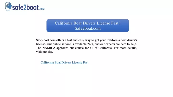 california boat drivers license fast safe2boat com