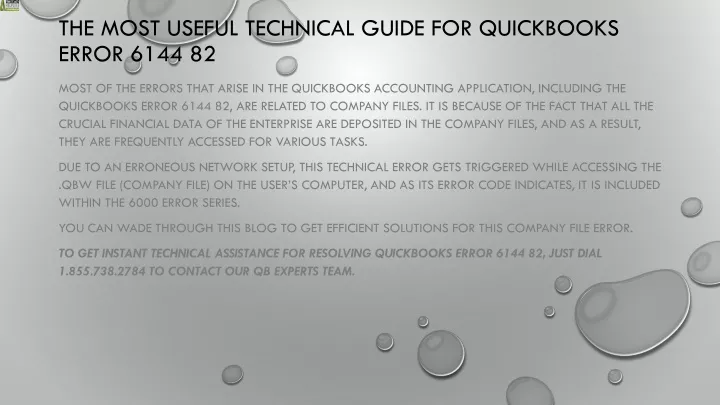 the most useful technical guide for quickbooks error 6144 82