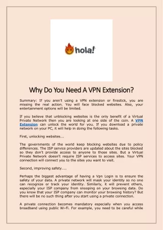why do you need a vpn extension why do you need