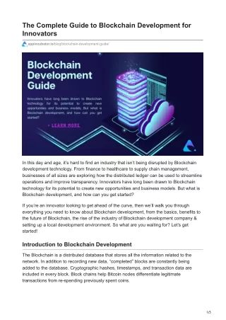 the complete guide to blockchain development