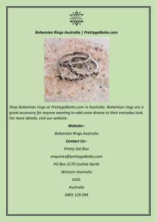 Bohemian Rings Australia  Prettygalboho
