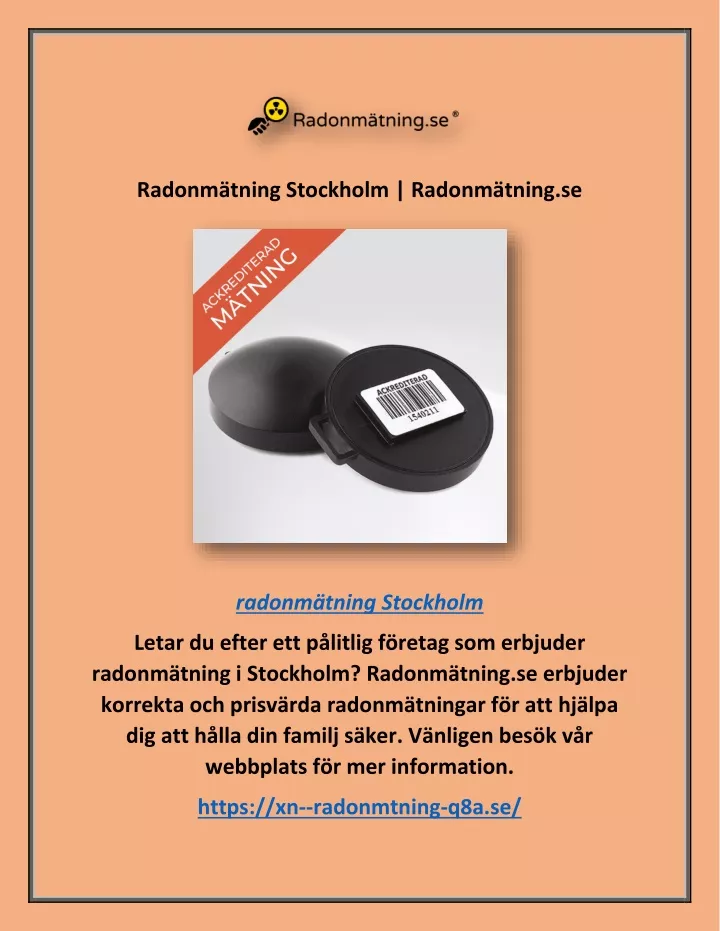 radonm tning stockholm radonm tning se