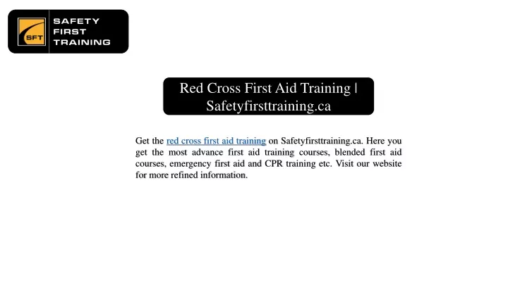 red cross first aid training safetyfirsttraining