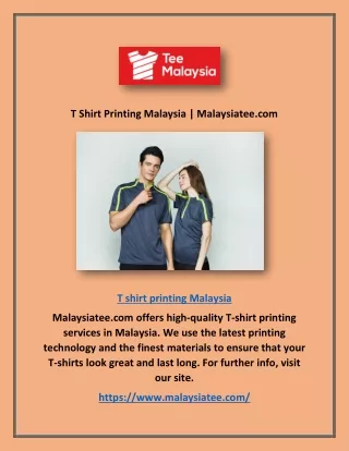 T Shirt Printing Malaysia | Malaysiatee.com