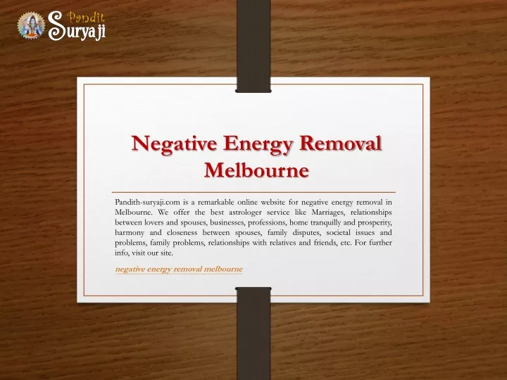 negative energy removal melbourne