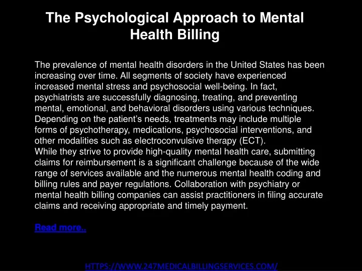 the psychological approach to mental health billing