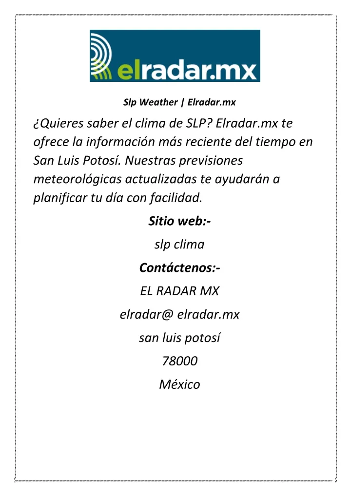 slp weather elradar mx