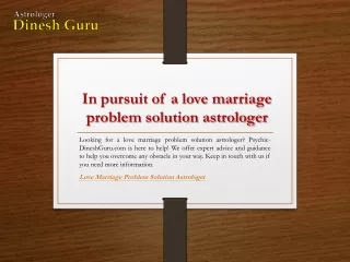 in pursuit of a love marriage problem solution astrologer