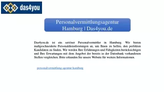 personalvermittlungsagentur hamburg das4you de