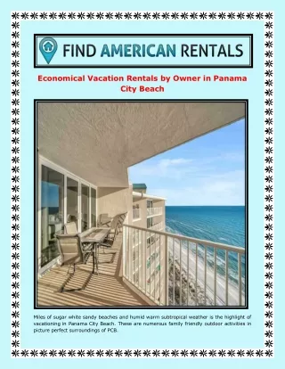 Panama City Beach Florida Vacation Rentals by Owner