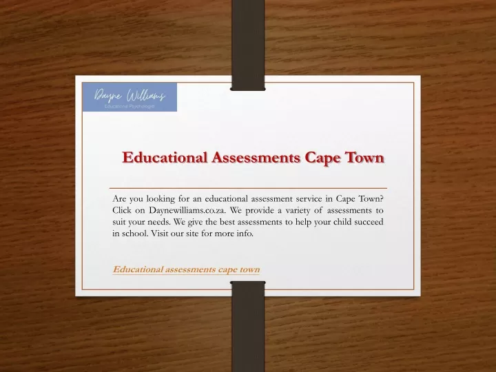 educational assessments cape town