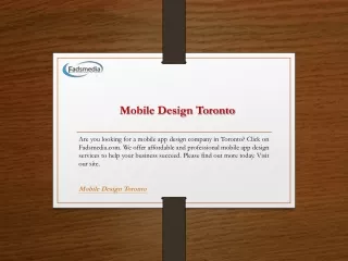 Mobile Design Toronto  Fadsmedia.com
