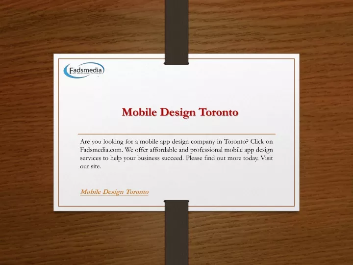 mobile design toronto