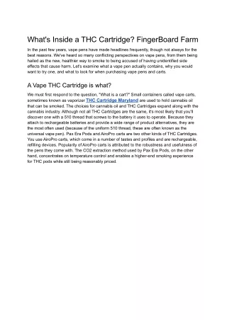 what s inside a thc cartridge fingerboard farm