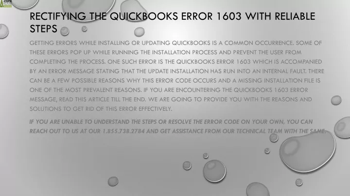 rectifying the quickbooks error 1603 with reliable steps