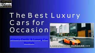 The Best Luxury Cars for Occasion