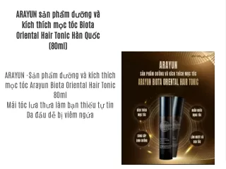 ARAYUN sản phẩm dưỡng và kích thích mọc tóc Biota Oriental Hair Tonic Hàn Quốc (80ml)