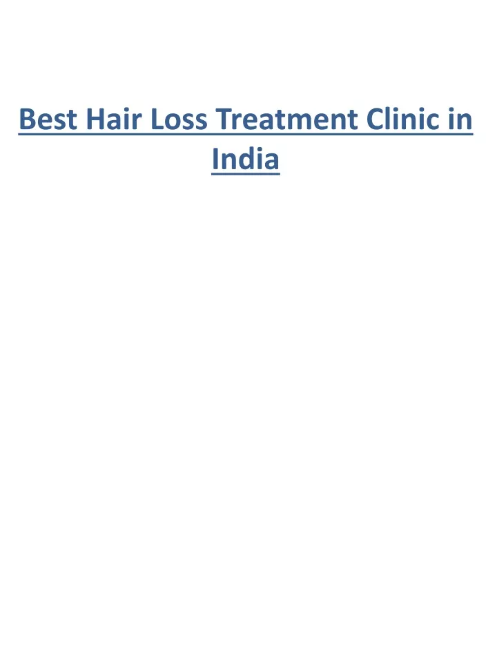 best hair loss treatment clinic in india