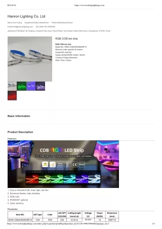 rgb cob led strip light from hanron lighting