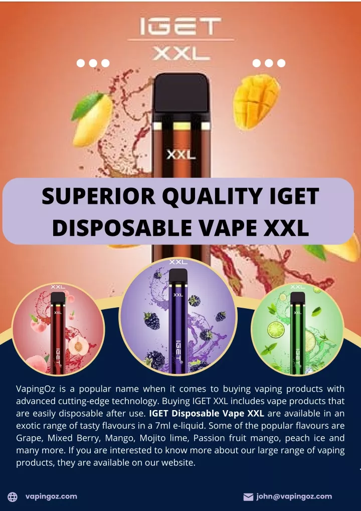 superior quality iget disposable vape xxl